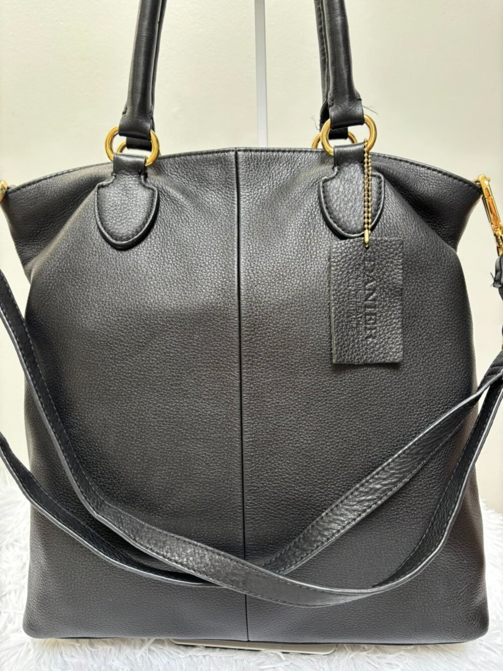 Danier Black Genuine Leather 2-Way Shoulder Bag - Picture 10 of 14